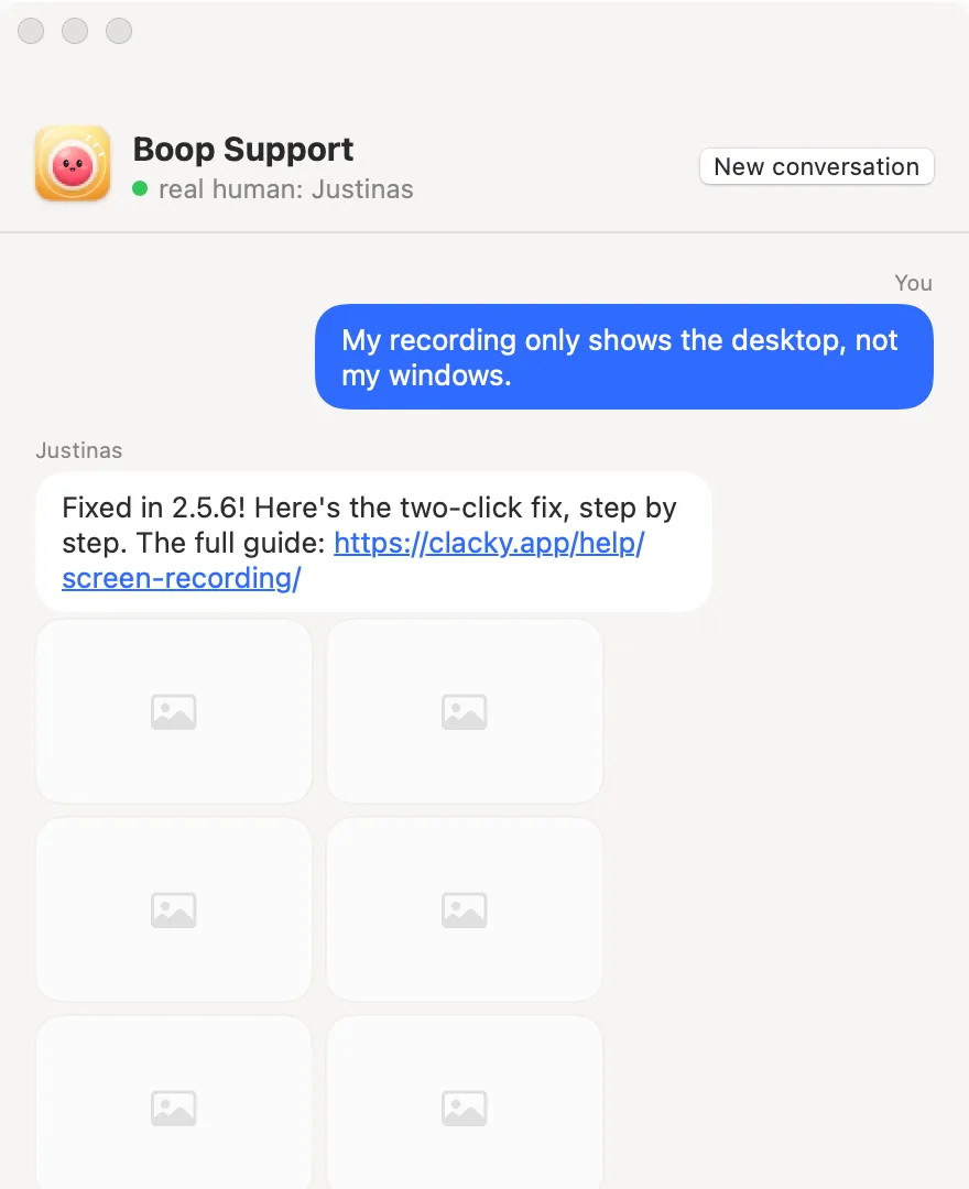 Boop Support in Clacky